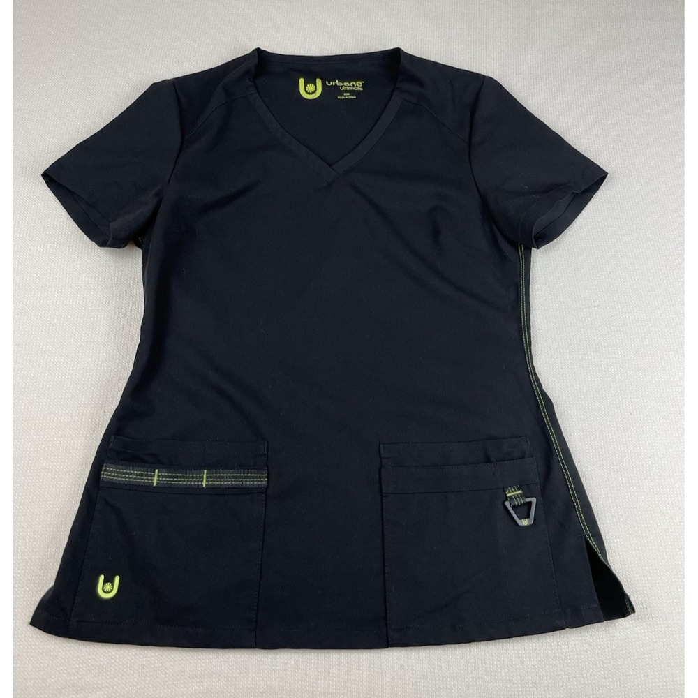 Urbane Ultimate Women's Scrub Top Size XS Black‎